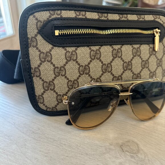 Gold Aviator Sunglasses – Classic Gradient Brown Lens Metal Frame - Picture 11 of 11